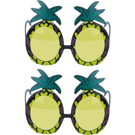 Pack of 2 Pineapple Glasses - Novelty Adult Funny Sunglasses, UV400 Protection, Elton John Fancy Dress, Hawaiian Costume Accessory (2)