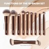 MAANGE 10 Piezas Set de Brochas para Maquillaje con Estuche