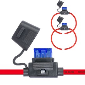 ZHOFONET Inline Fuse Holder,Waterproof Automotive Fuse Holder with Cap,Built in 15 Amp and 30 Amp Low Profile Mini Blade Fuse with10AWG 30cm Cable,2pack