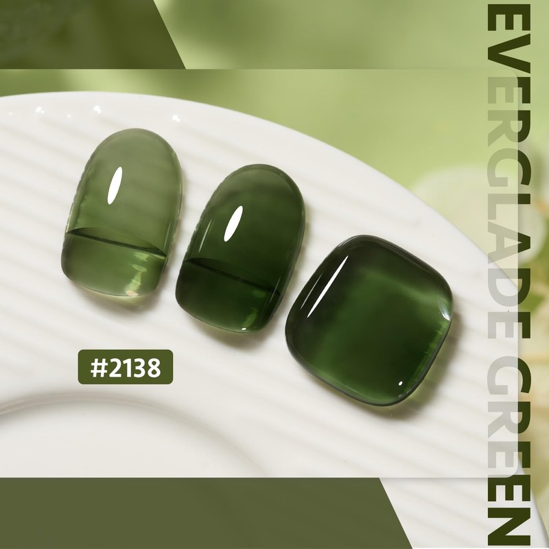 GAOY Jelly Gel Nail Polish, 16ml Sheer Green Translucent Soak