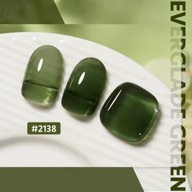 GAOY Jelly Gel Nail Polish, 16ml Sheer Green Translucent Soak Off Gel Polish, UV Light Cure for Nail Art DIY, 2138 Everglade Green