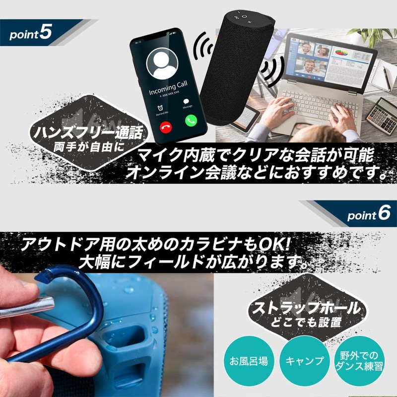 OWL-BTSP02S-BK Waterproof Wireless Speaker, Bluetooth Wireless Stereo Mode, 15 Hours