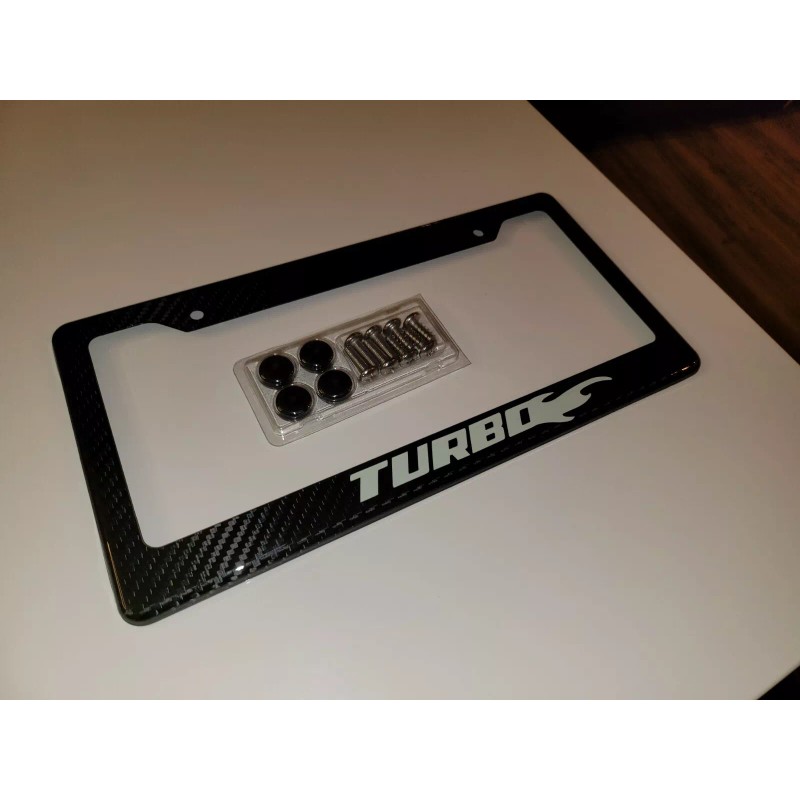 LICENSE PLATE FRAME Glowing Boost Turbo 100% Carbon Fiber License