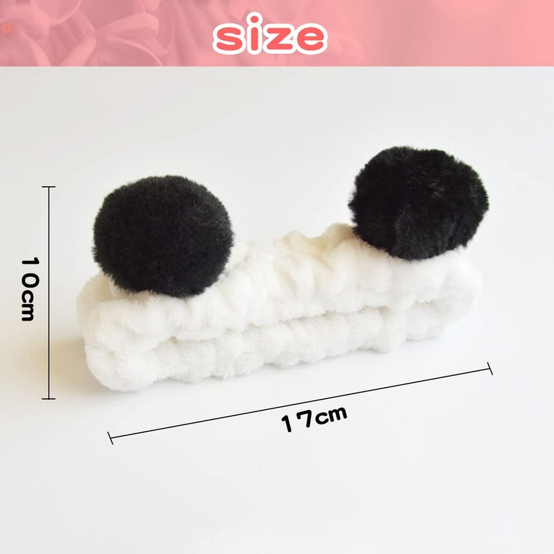 FUKPO Hair Band Cosmetic Panda Cat Ears, 2 Pieces Face