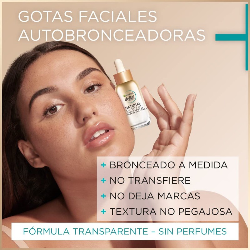 Delial Natural Bronzer Self Tanning Face Drops with Hyaluronic Acid