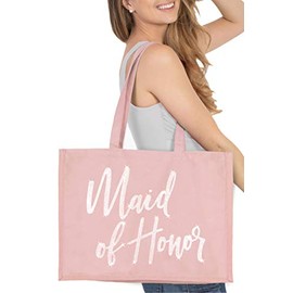 Maid of Honor Tote - Crystal GLAM Maid of Honor Dusty Blush Pink Tote - Maid of Honor Proposal Gift - Dusty Blush Pink Tote(Glm MOH RS) DBP