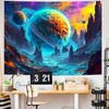 Yuiqear Psychedelic Planet Tapestry Trippy Galaxy Space Tapestries Neon Starry