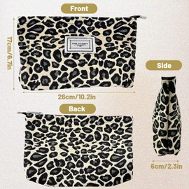 Cosmetic Leopard Make up Bag, Small Make up Organiser for Women Girls, Leopard Print Pencil Case Versatile Travel Cosmetic Bags for Cosmetics, Eyeshadow, Lipstick