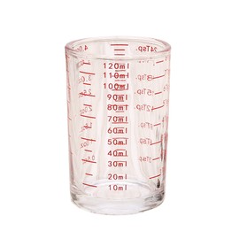 Measuring Cup Shot Glass 3 Ounce/90ML Liquid Heavy High Espresso Glass Cup Black Line (Red)
