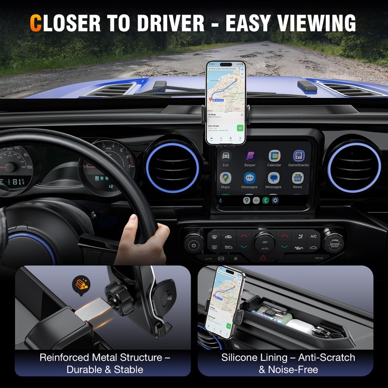 Compatible with 2018–2023 Jeep Wrangler JL JLU & Gladiator JT