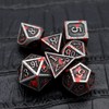 Haxtec Bloodstained Metal DND Dice Set Blood On Dice D&D