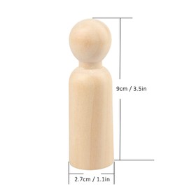 GNIEMCKIN Wooden Peg People, 3.5 Inch 60 Pieces, Peg Dolls Unfinished in Standardization Sizes, Perfect for DIY Art and Craft, Painting, Dollhouse Design, Table Setting