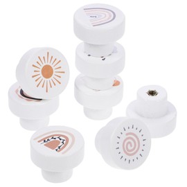 Tofficu 8Pcs Cute Cartoon Rainbow Wooden Drawer Knobs Decorative Cabinet Pulls for Room Easy to Install Handles for Dresser Cupboard Wardrobe Strong and Durable Design