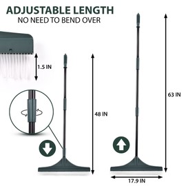 Artificial Turf Rake - Great for Removing Leaves, Debris and Pet Hair - Designed for Artificial Turf & Carpets - Adjustable 3 Section 63" Telescopic Steel Handle and 18” Wide Brush - Including Gloves
