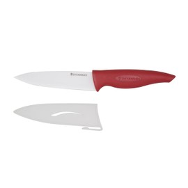 SAVANNAH SAV-0402 Ceramic Prep Knf & Sheath, 13cm, Red/White