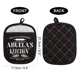 WCGXKO Grandma Birthday Gift Mother’s Day Merchandise Oven Mitt Pot Holder with Pocket for Grandma (Love Abuela CA)