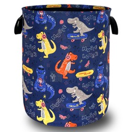 Funny Dinosaur Laundry Basket Foldable Oxford Cloth Colorful Laundry Hamper With Handle Portable Clothes Storage Basket 18.9 X 16.5 Inch Storage Bag For Laundry Room/Bathroom/Bedroom