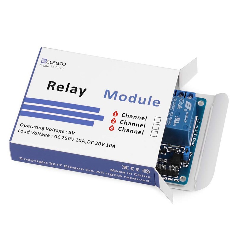 ELEGOO 4 Channel DC 5V Relay Module with Optocoupler Compatible