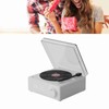 Rotating Vinyl Disc Alarm Clock Speaker Retro 360 Degree Stereo