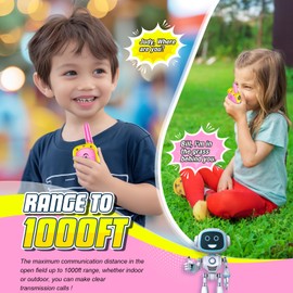 Grriopi Kids Walkie Talkies, 3-12 Year Old Girl Gifts for 4 5 6 7 Year Olds Girl Toys Age 5 6 7 8 Walkie Talkie Kids Toys Age 3 4 5 6 7 Sensory Toys Birthday Presents Kid Garden Toys Outdoor Toy Pink