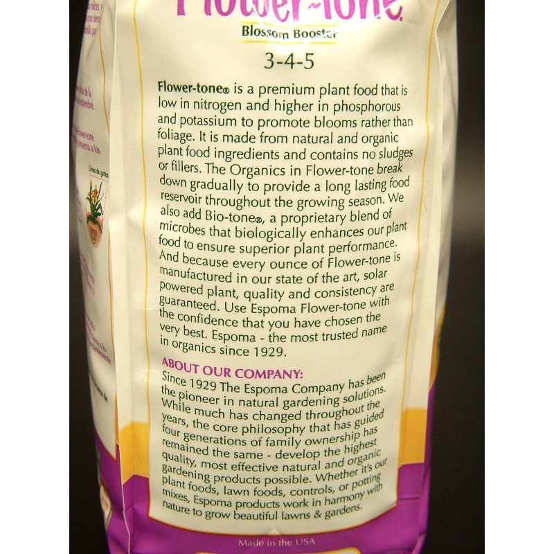 Espoma Organic FLOWER-TONE Bloom Booster PLANT Food 4 LB. Annual