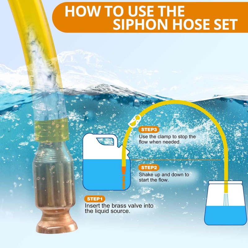 Siphon Hose - Gas Siphon Kit, Portable 10 Ft Self