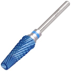 PANA Broca multifunción 5 en 1 Pro mejorada tamaño de vástago de 3/32 pulgadas, (azul, 2 veces grueso a 2 veces fino) – Broca de tungsteno de tamaño mixto para uñas de gel duro acrílico para manicura y pedicura