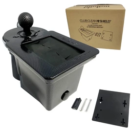 Club Clean - Original Ball and Club Cleaner/Washer with Universal Bracket for Golf Cars - Home Use - Single Chamber, Carbon Fiber