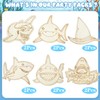 Xvvti 12PCS Shark Party Favors - DIY Shark Wood Painting