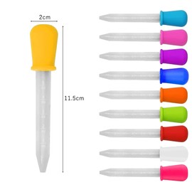 DFsucces 10pcs 5ml Clear Plastic Eyedropper Graduated Pipette Rubber Head Dropper for Fluid Eating School Household Life Tools
