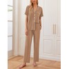 Ekouaer Women Pajamas Set Button Down Sleepwear Short Sleeve Nightwear