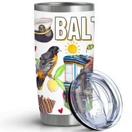 Pininerr City Travel Cup for City Lover,Double Wall Vacuum Insulated Stainless Steel Tumbler 20oz (Baltimore, 20 oz)