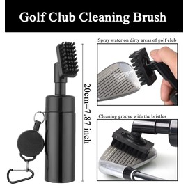 Golf Club Cleaning Kits, Microfiber Golf Towel(40 * 40cm), Golf Brush Bottle with Clips Can Hold Water, Foldable Divot Tool,Golf Accessories