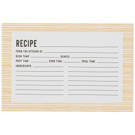 C.R. Gibson Q12-24440 Bloom Double Sided Recipe Card Set, 4" W x 6" L, Yellow, 40pcs