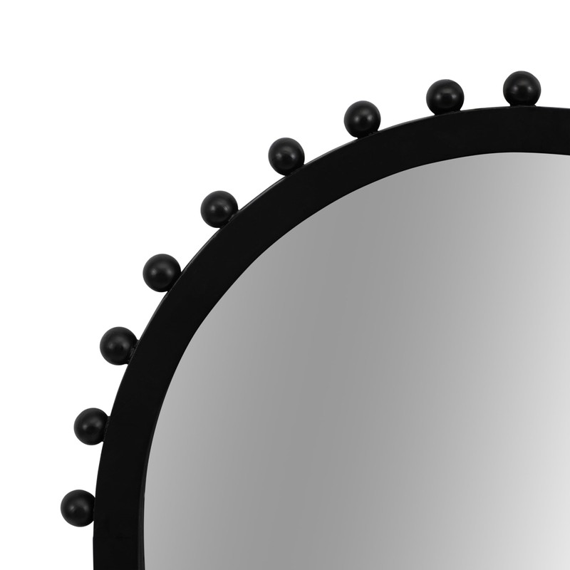 24x39 Beaded Arch Mirror, Black