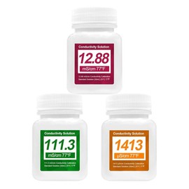 RYAKKA EC Calibration Solution Set - 3 x 50 ml (12.88/111.3/1413 µS/cm) - Conductivity Calibration Fluid for EC Meter, Conductivity Meter & Hydroponics - High Precision & Ready to Use