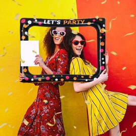 Bezavea Photo Booth Frame Inflatable Selfie Frames for Props Birthday Wedding Baby Shower New Year Party Accessories 65x78cm, (301-11801)