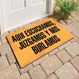 Funny Welcome Doormat with Rubber Back 18"(W) x 30"(L)Things to Ask Before You Knock Was Invited If Not It's Time To Go Doormat for Entrance Way Hello Monogram Mats for Front Door Mat Kitchen Rugs