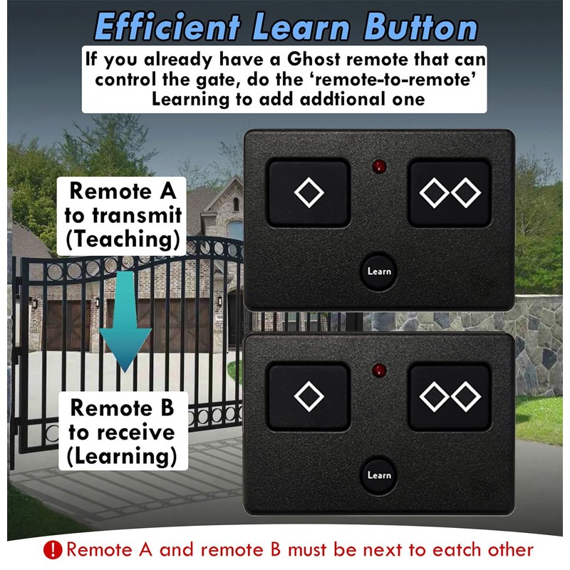 AXP1/AXS1 Gate Remote Transmitter Compatible with Ghost Control, 3 Button