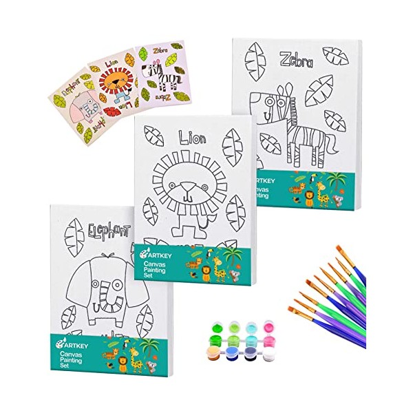 Artkey Pre Drawn Canvas for Painting for Kids, 5 x