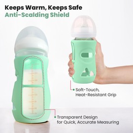 Baby Bottles - Set of 3 Baby Bottle Holders Designed to Reduce Breakage | Fits 8 oz Glass Bottles | BPA-Free (Multicolor, 8 Ounce)
