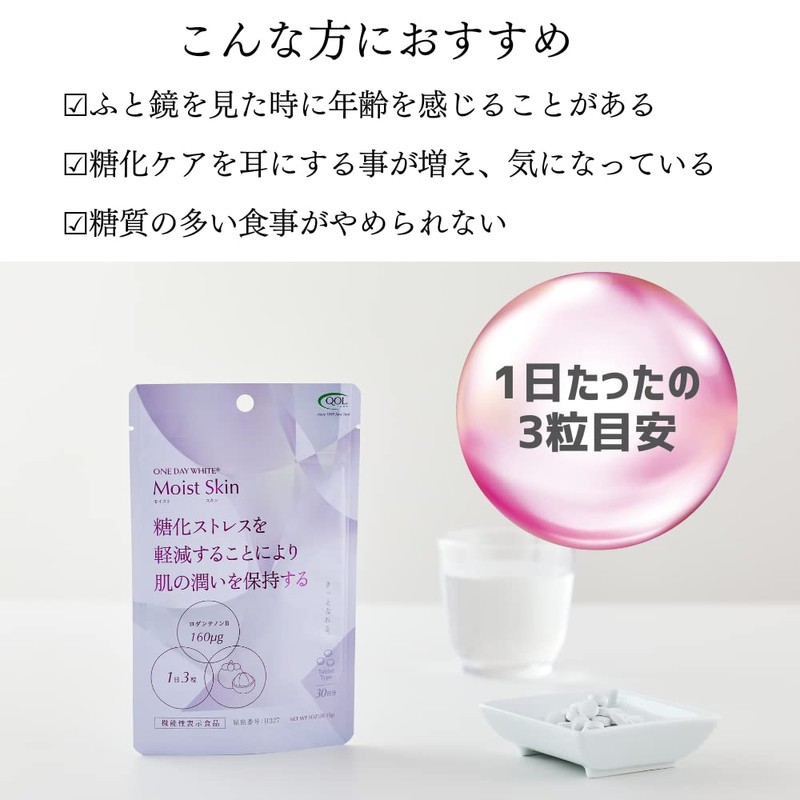 Moist　Skin（モイスト　スキン）機能性表示食品　潤い　糖化ケア　ロダンテノンＢ　糖化対策