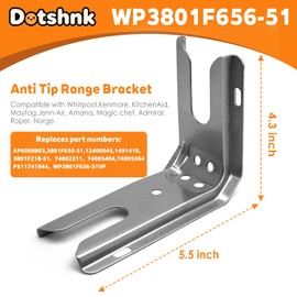 2 Pcs Anti Tip Bracket for Stove WP3801F656-51 3801F656-51 with Whirlpool, Kenmore, KitchenAid, Maytag Range/Oven Floor or Wall Mount Anti Tip Bracket Replaces 12400045 PS11741944 AP6008803 (2PCS)