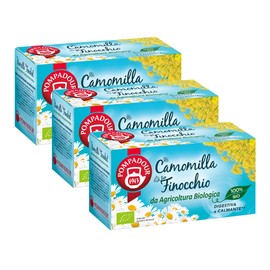Pompadour, Camomilla Finocchio Bio, 54 Filtri (3 Confezioni da 18 Filtri), Digestiva e Calmante, Da Agricoltura Biologica, Senza Lattosio, Glutine e Allergeni, Vegan