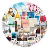 AUCEKO Sticker Pack of 50 Paris Sticker Set Eiffel Tower