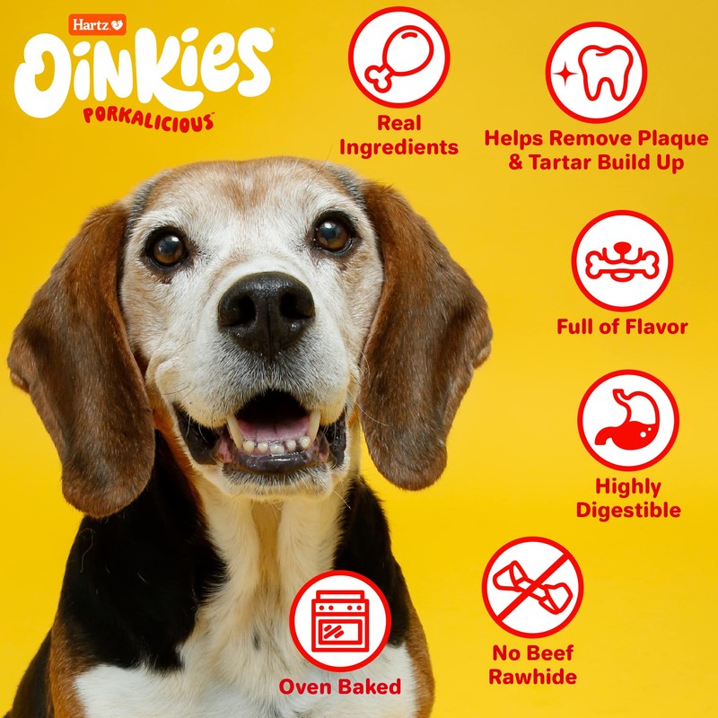 Hartz Oinkies Sizzling Twists Bacon Flavored Rawhide-Free Natural Chew Dog