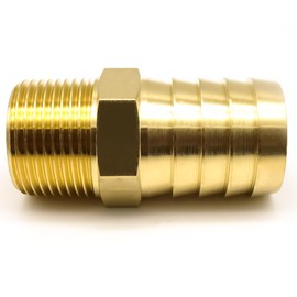 AHFMANG 2PCS Brass Hose Barb Fitting 1" Barb x 3/4" NPT Male Adapter