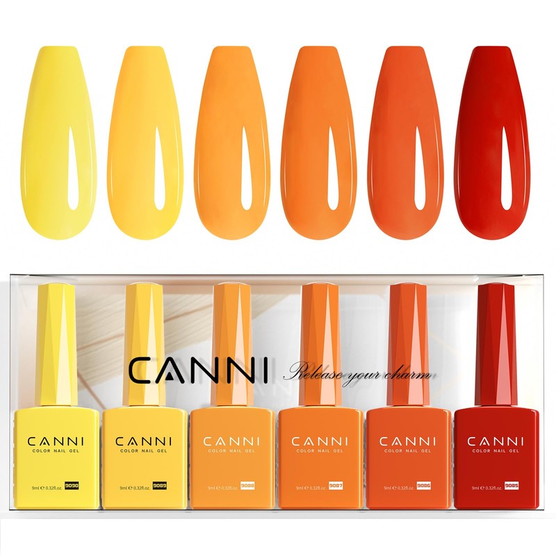 CANNI- JUEGO DE ESMALTES DE UÑAS EN GEL AMARILLO DE