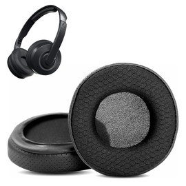 Cassette Ear Pads, HAIZEEN Ear Pads Compatible with Skullcandy Cassette Wireless/Junior Wired Over-Ear Headphones, Ear Pads Replacement Cushions (Breathable Leather/Durable Fabric)