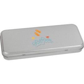 'At the beach' Metal Hinged Stationery Tin/Storage Box (TT00211096)